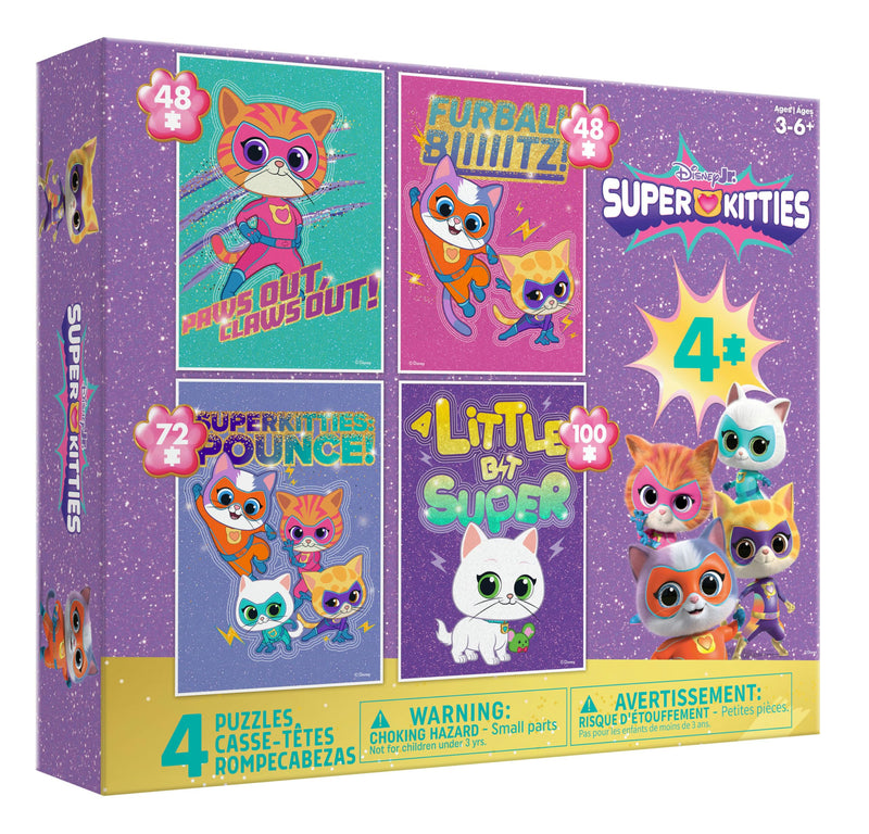 Buffalo Games Kids' Licensed Multipack Assortment Super Kitties 4 in 1 Puzzle Set