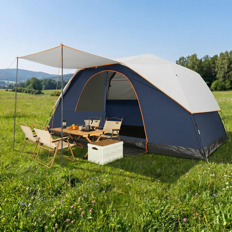 COBIZI 8-10-12 Person Camping Tent, 14.5X8.5FT Extra Large Family Tents For Camping Ideal For Camping, 3500Mm Waterproof Double-Layer Windproof Tent For Outdoor,Picnic,Family Gathering Dark Blue (LOCAL PICKUP ONLY)