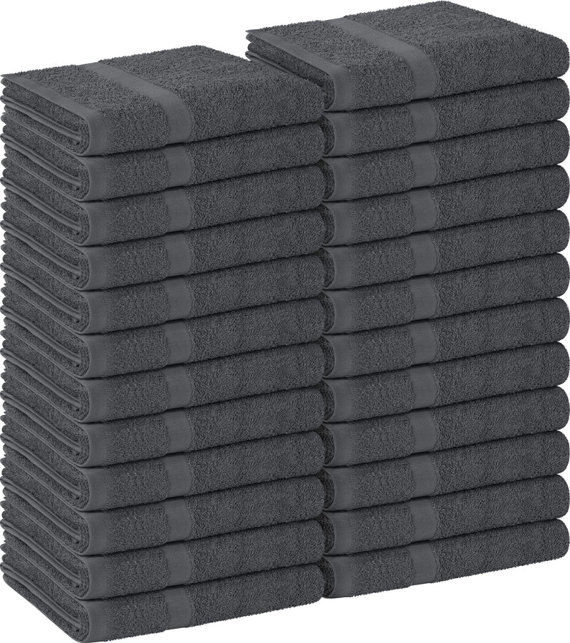 Utopia Towels, Salon Towel, Pack Of 24, Not Bleach Proof, 16 By 27 Inches, Highly Absorbent Cotton Towels For Hand, Gym, Beauty, Spa, And Home Hair Care, Grey