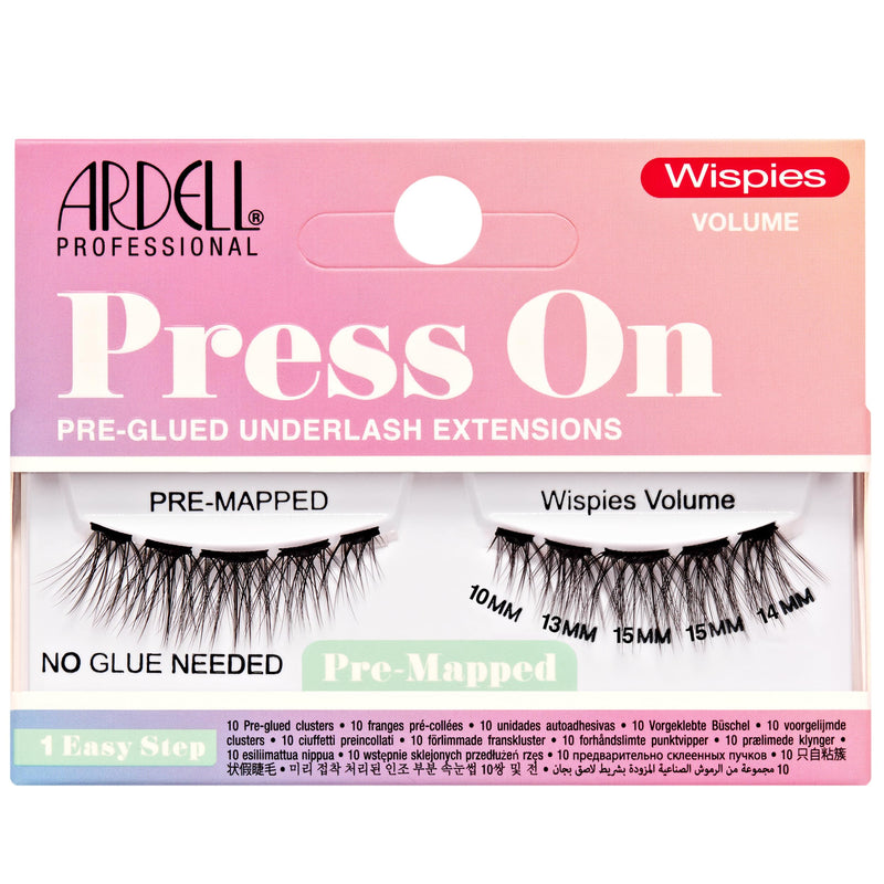 Ardell Press On Lashes Lash Clusters - Wispies Volume Pre-Glued Underlash Natural Look False Eyelashes No Glue Needed DIY Cluster Eyelash Extensions, Black, 1 Pack