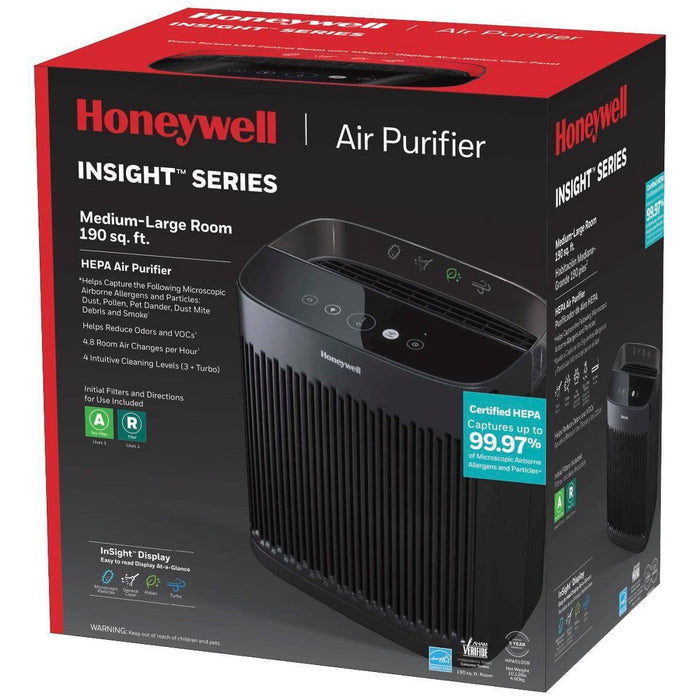 Honeywell Insight 190' Medium-Large Rooms HEPA Air Purifier Black