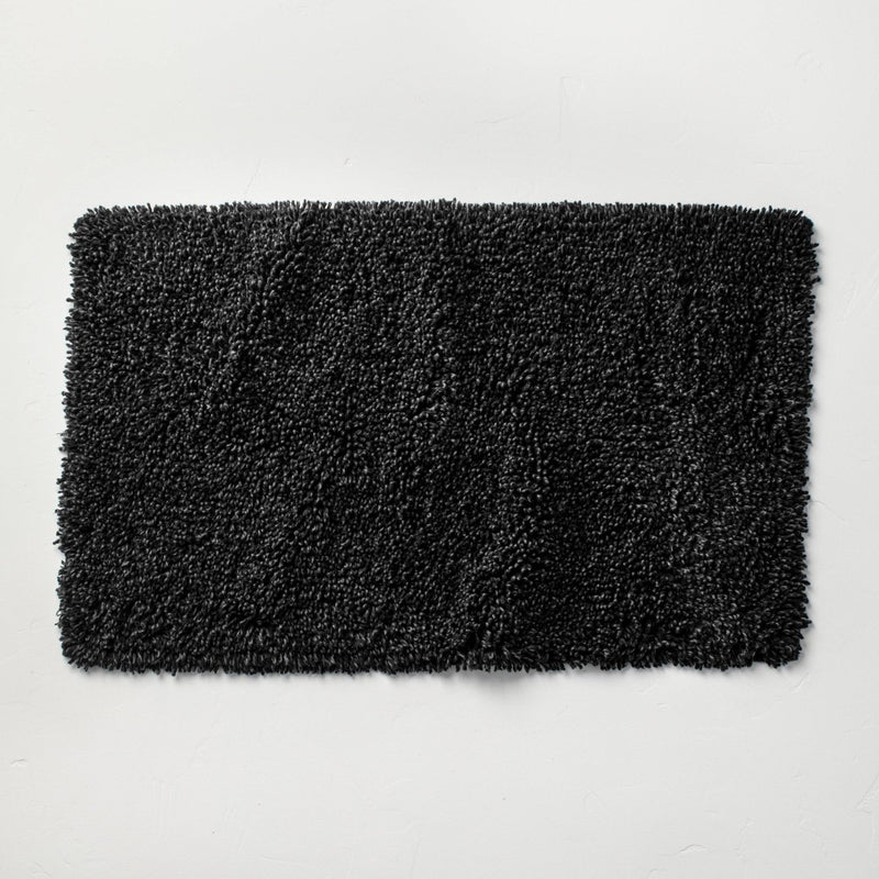 21"x34" Melange Looped Bath Rug Black - Casaluna