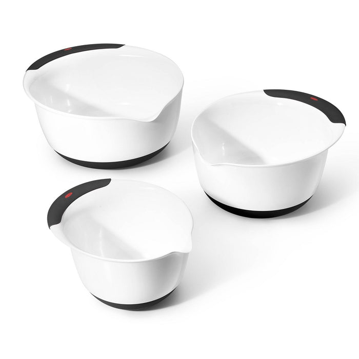 OXO 3pc Plastic Mixing Bowl Set with Black Handles