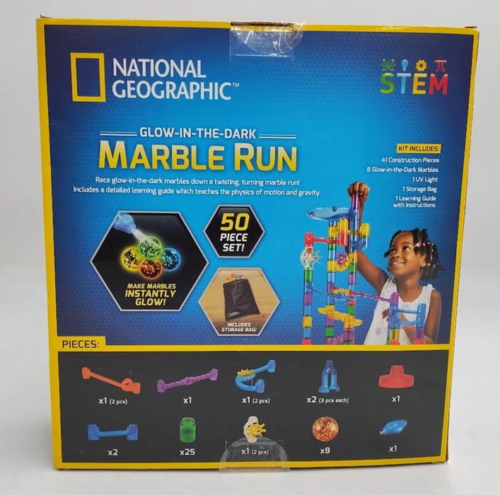 National Geographic Glow-in-the-Dark Marble Run - 50pc
