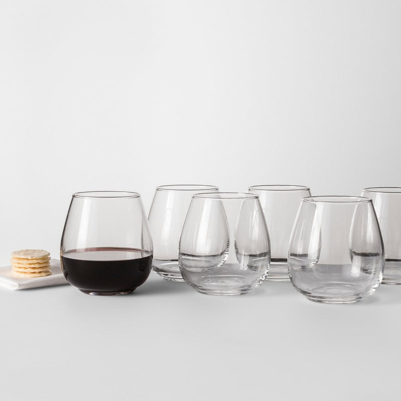 16oz 6pk Glass Stackable Stemless Wine Glasses - Made By Design