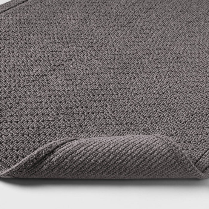 21"x30" Performance Solid Cotton Bath Mat Dark Gray - Threshold