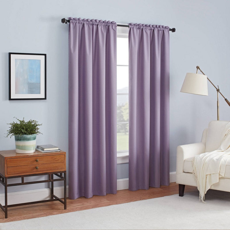 84"x42" Braxton Blackout Window Curtain Panel Lilac - Eclipse