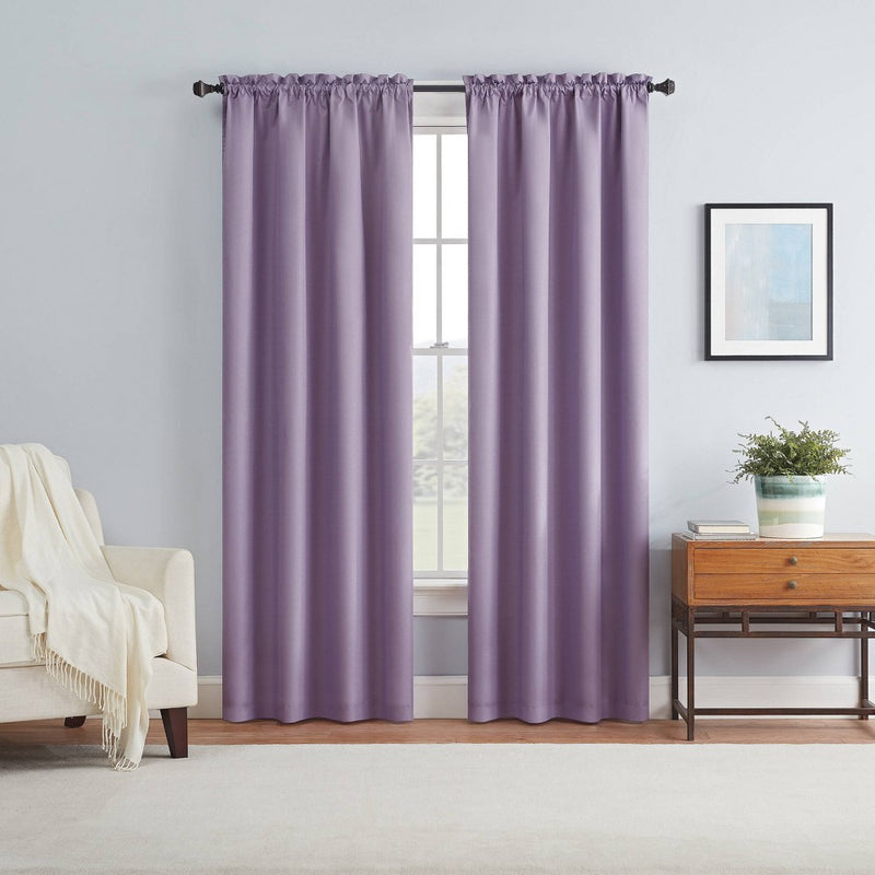 84"x42" Braxton Blackout Window Curtain Panel Lilac - Eclipse