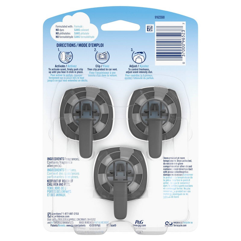 Febreze Car Odor-Eliminating Car Freshener Vent Clip Hawaiian Aloha Scent - 3ct
