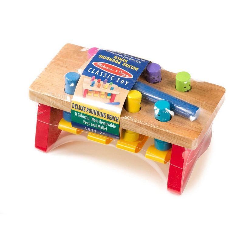 Melissa & Doug Deluxe Pounding Bench Wooden Toy With Mallet