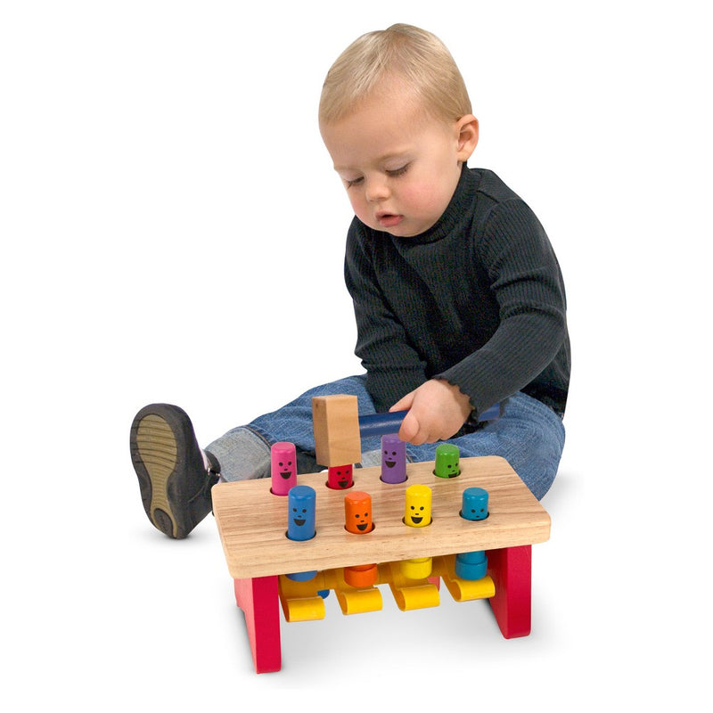 Melissa & Doug Deluxe Pounding Bench Wooden Toy With Mallet
