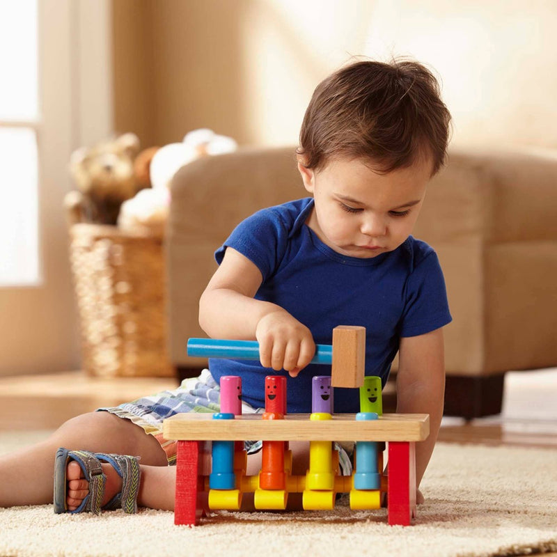Melissa & Doug Deluxe Pounding Bench Wooden Toy With Mallet