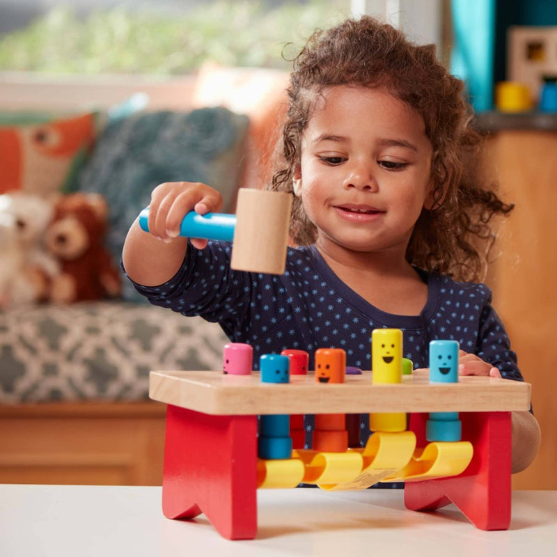 Melissa & Doug Deluxe Pounding Bench Wooden Toy With Mallet