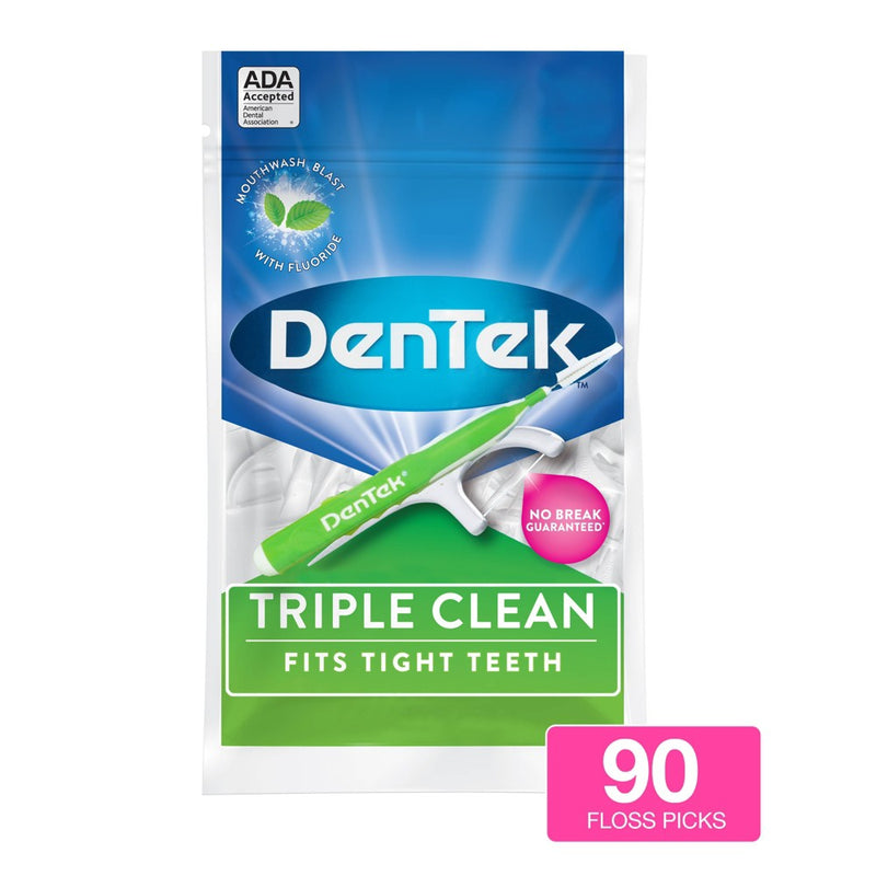 DenTek Triple Clean Floss Picks for Tight Teeth - 90ct