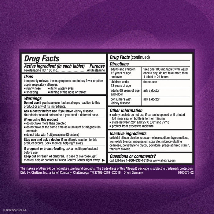 Allegra 24 Hour Allergy Relief Tablets - Fexofenadine Hydrochloride - 30ct