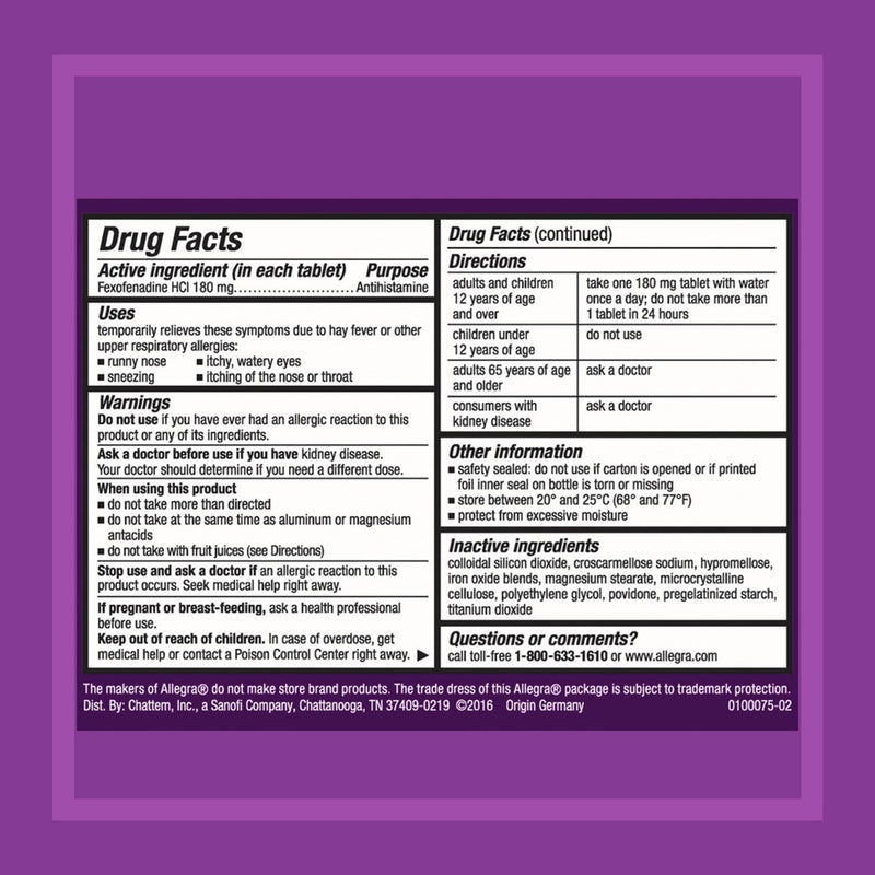 Allegra 24 Hour Allergy Relief Tablets - Fexofenadine Hydrochloride - 30ct