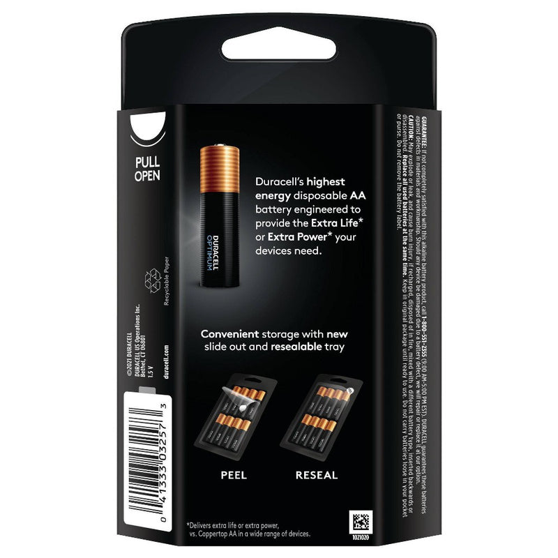 2 PACK!!! Duracell Optimum AA Batteries - 8 Pack Alkaline Battery