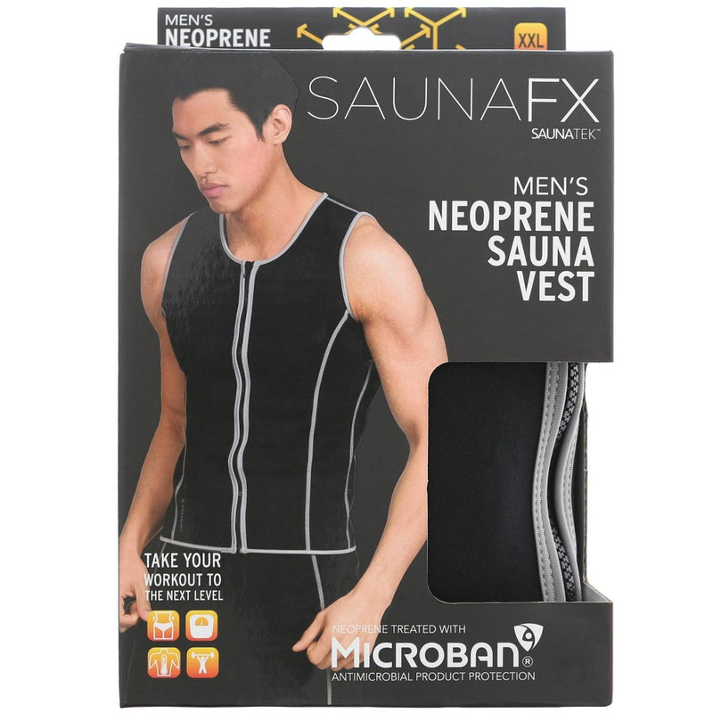 SaunaFX Men's Neoprene Slimming Vest with Microban M - Black