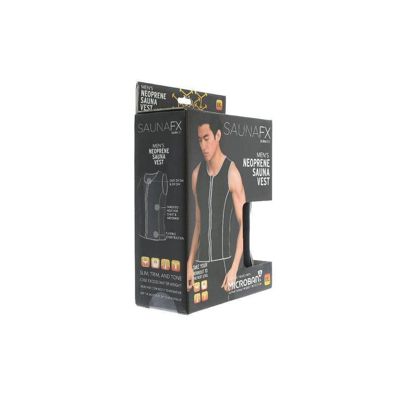 SaunaFX Men's Neoprene Slimming Vest with Microban M - Black