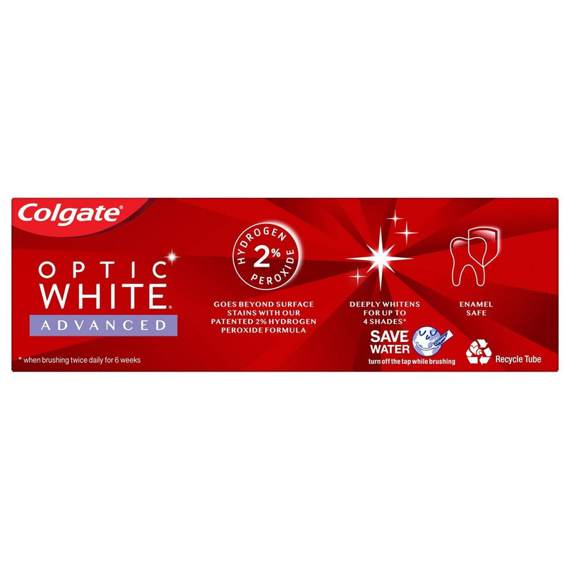 Colgate Optic White Advanced Whitening Toothpaste with 2% Hydrogen Peroxide - Sparkling White - 3.2oz