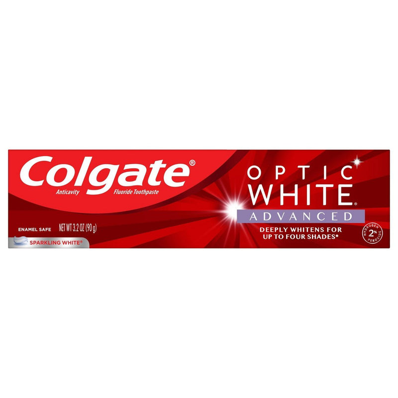 Colgate Optic White Advanced Whitening Toothpaste with 2% Hydrogen Peroxide - Sparkling White - 3.2oz