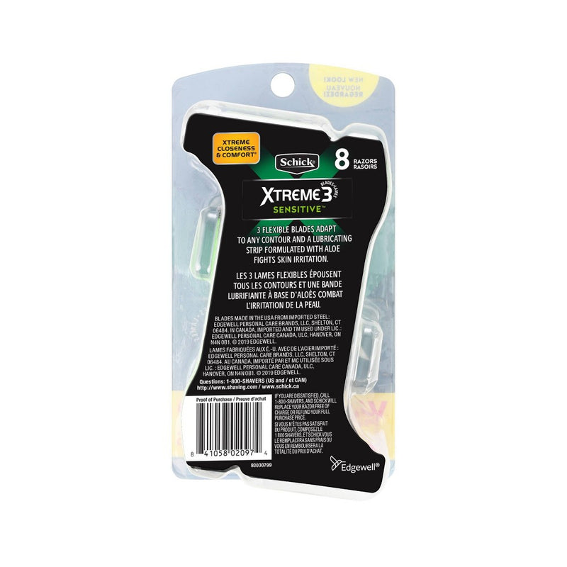 Schick Xtreme3 Sensitive Men's Disposable Razors - 8ct