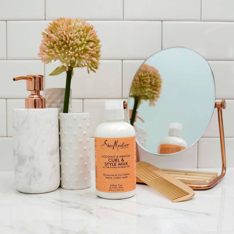 SheaMoisture Curl and Style Milk for Thick Curly Hair Coconut and Hibiscus - 8 fl oz