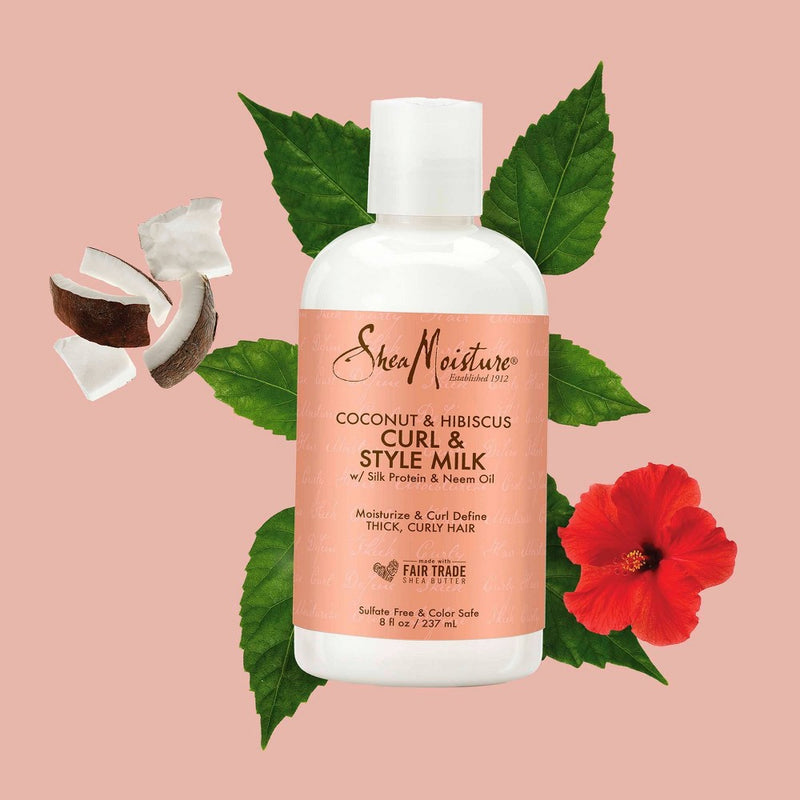 SheaMoisture Curl and Style Milk for Thick Curly Hair Coconut and Hibiscus - 8 fl oz