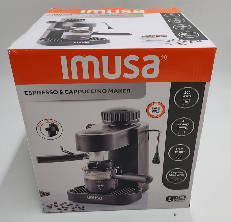 IMUSA Espresso & Cappuccino Maker Black - 4 Cup