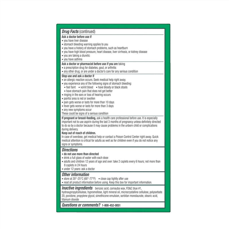 Excedrin Extra Strength Pain Reliever Caplets - Acetaminophen/Aspirin (NSAID) - 200ct EXP: 10/2027