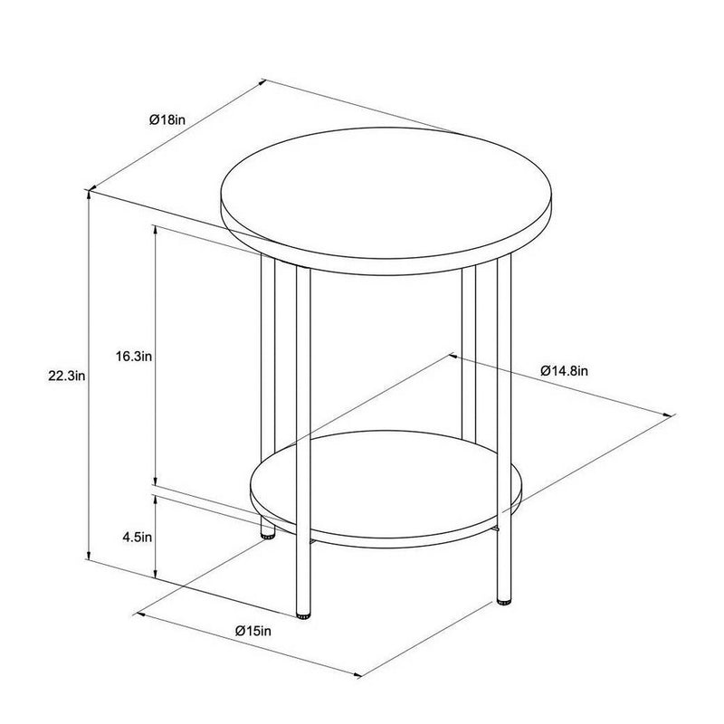Wood and Metal Round End Table Natural - Room Essentials (LOCAL PICKUP ONLY)