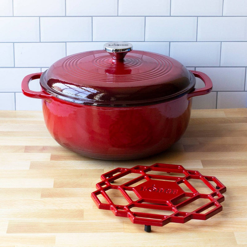 Lodge 6qt Cast Iron Enamel Dutch Oven Red (LOCAL PICKUP ONLY)