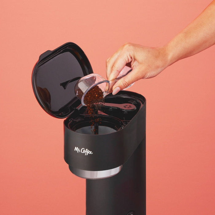 Mr. Coffee Single-Serve Iced and Hot Coffee Maker with Reusable Tumbler and Filter - Black
