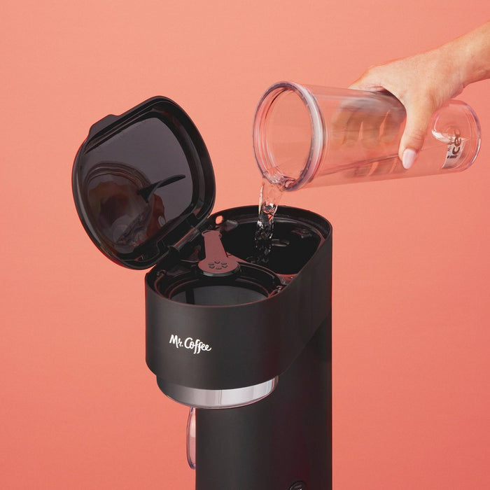 Mr. Coffee Single-Serve Iced and Hot Coffee Maker with Reusable Tumbler and Filter - Black