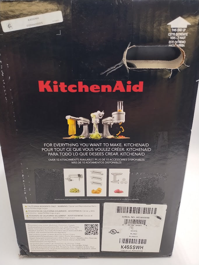 AS IS-NO BOX-SCRATCH KitchenAid Classic 4.5qt Stand Mixer - White (LOCAL PICKUP ONLY)