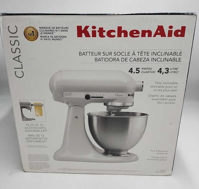 AS IS-NO BOX-SCRATCH KitchenAid Classic 4.5qt Stand Mixer - White (LOCAL PICKUP ONLY)