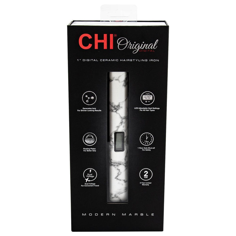 CHI  Tourmaline Ceramic Flat Iron - 1" - Modern Marble