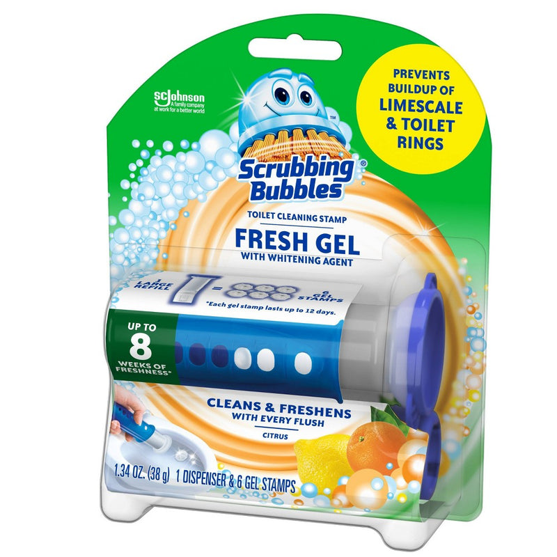 Scrubbing Bubbles Fresh Gel Toilet Cleaning Stamp Citrus Scent - 6 Gel Stamps