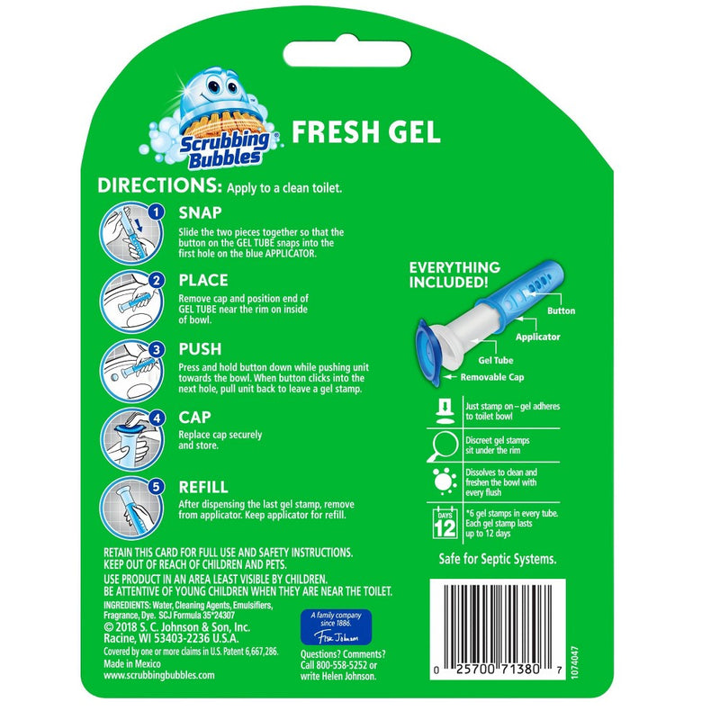 Scrubbing Bubbles Fresh Gel Toilet Cleaning Stamp Citrus Scent - 6 Gel Stamps