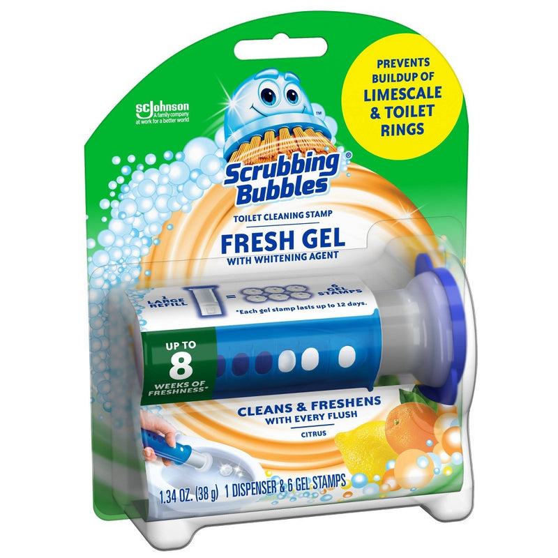 Scrubbing Bubbles Fresh Gel Toilet Cleaning Stamp Citrus Scent - 6 Gel Stamps