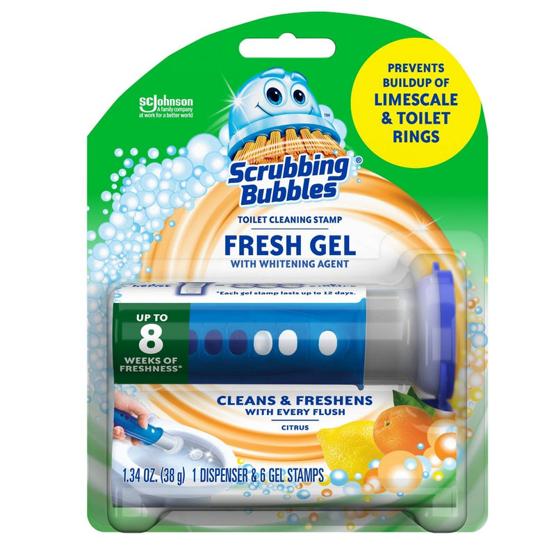 Scrubbing Bubbles Fresh Gel Toilet Cleaning Stamp Citrus Scent - 6 Gel Stamps