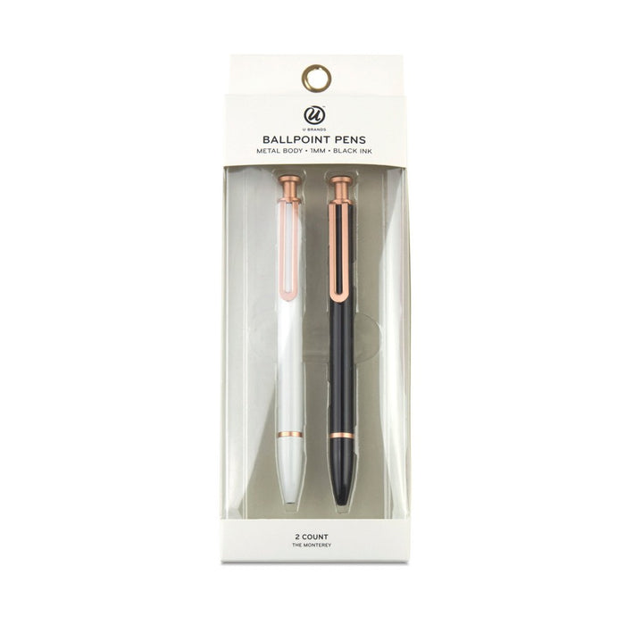 2ct Ballpoint Pens Black/White - UBrands