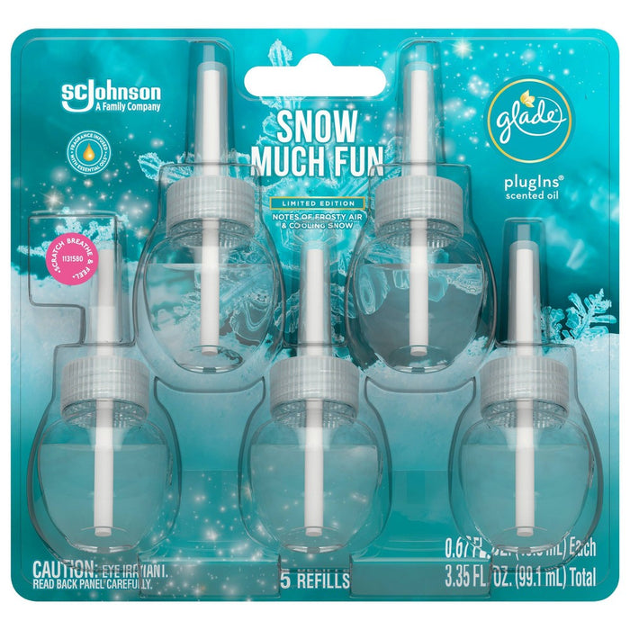 Glade PlugIns Scented Oil Air Freshener Refills Snow Much Fun - 5ct/3.35oz