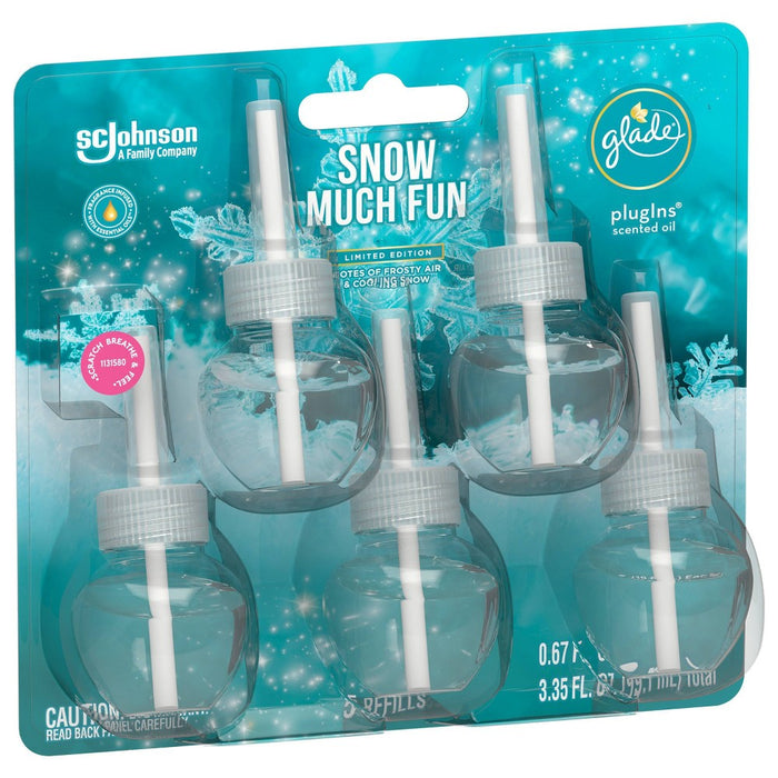 Glade PlugIns Scented Oil Air Freshener Refills Snow Much Fun - 5ct/3.35oz