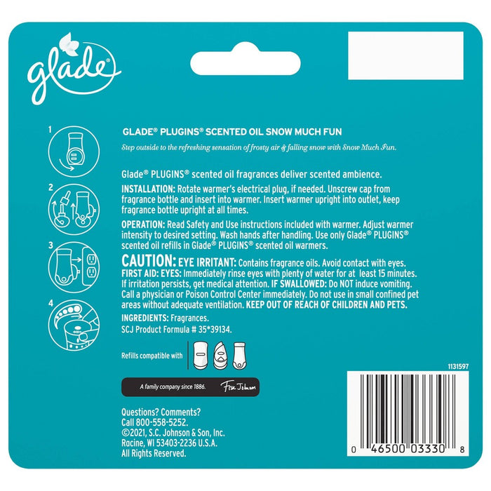 Glade PlugIns Scented Oil Air Freshener Refills Snow Much Fun - 5ct/3.35oz