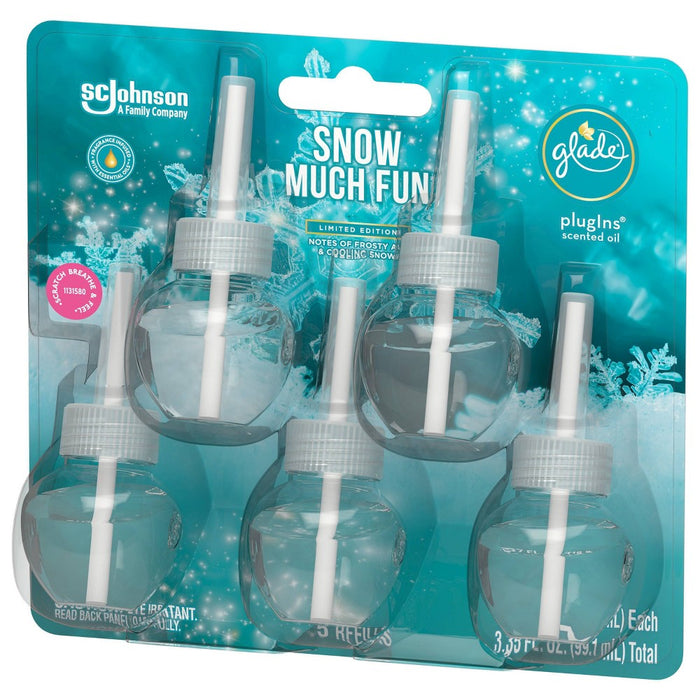 Glade PlugIns Scented Oil Air Freshener Refills Snow Much Fun - 5ct/3.35oz