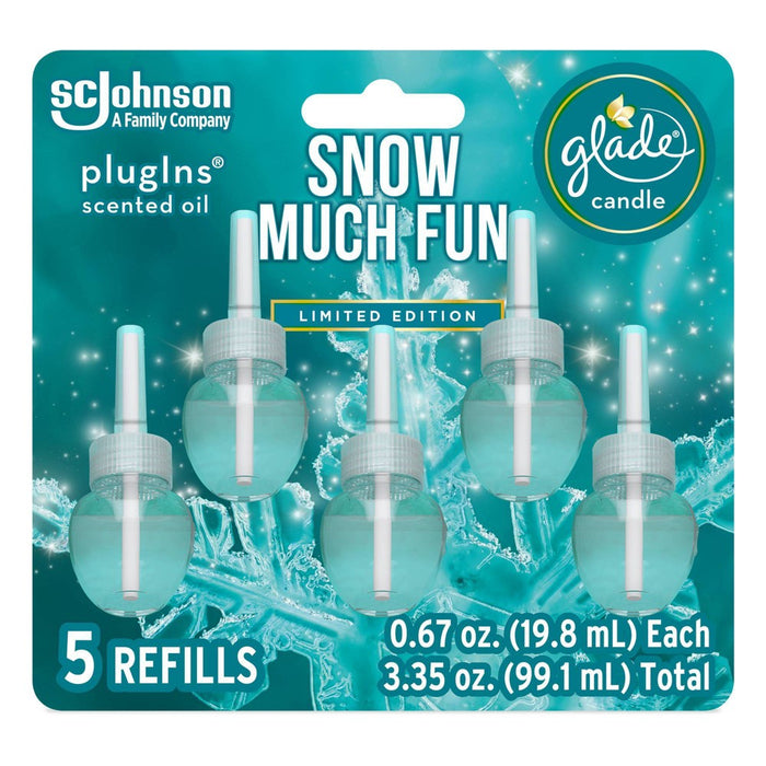Glade PlugIns Scented Oil Air Freshener Refills Snow Much Fun - 5ct/3.35oz