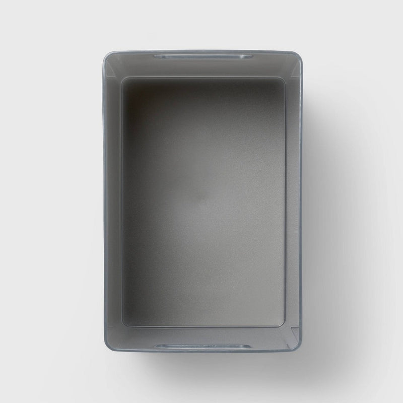 Large 9"X6"X6.5" Bathroom Organizer Bin with Handles Black - Project Poppins