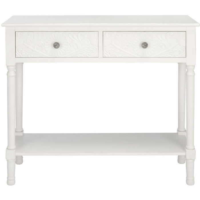 Josie 2 Drawer Console Table- Distressed White - Safavieh (LOCAL PICKUP ONLY)