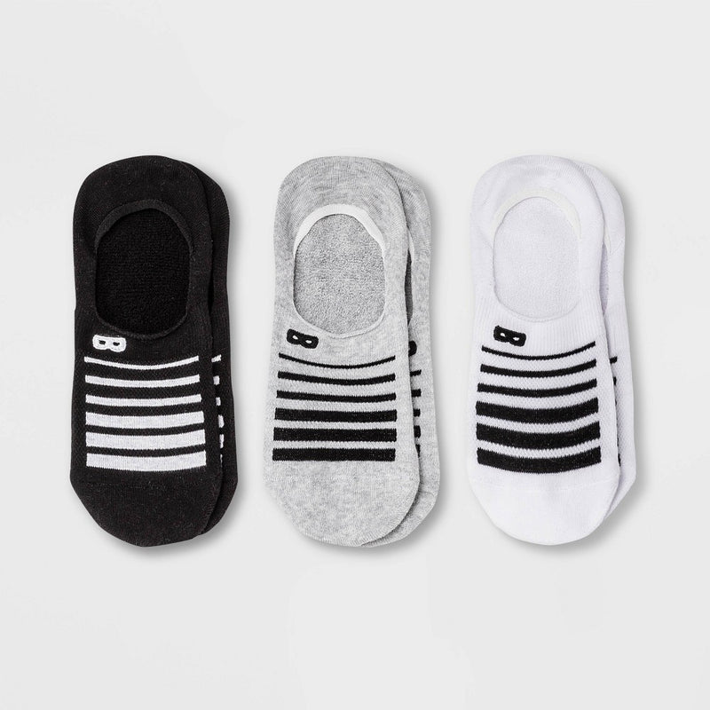 Pair of Thieves Men's Cushion No Show Socks 3pk - Black/White 6-12